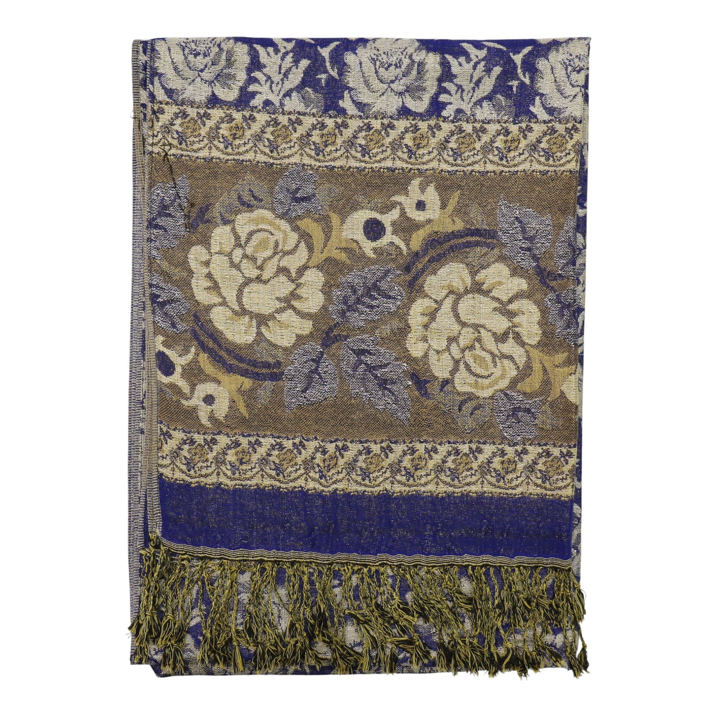 Metallic Pashmina Rose SCF4815-5.. (12PC)