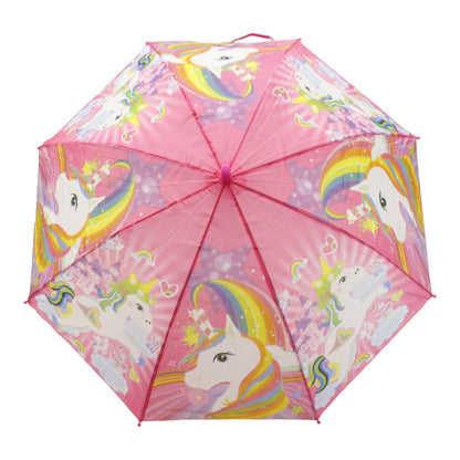Kids Unicorn Print Plastic Auto Open Fold Umbrella UM3623 (12pc)
