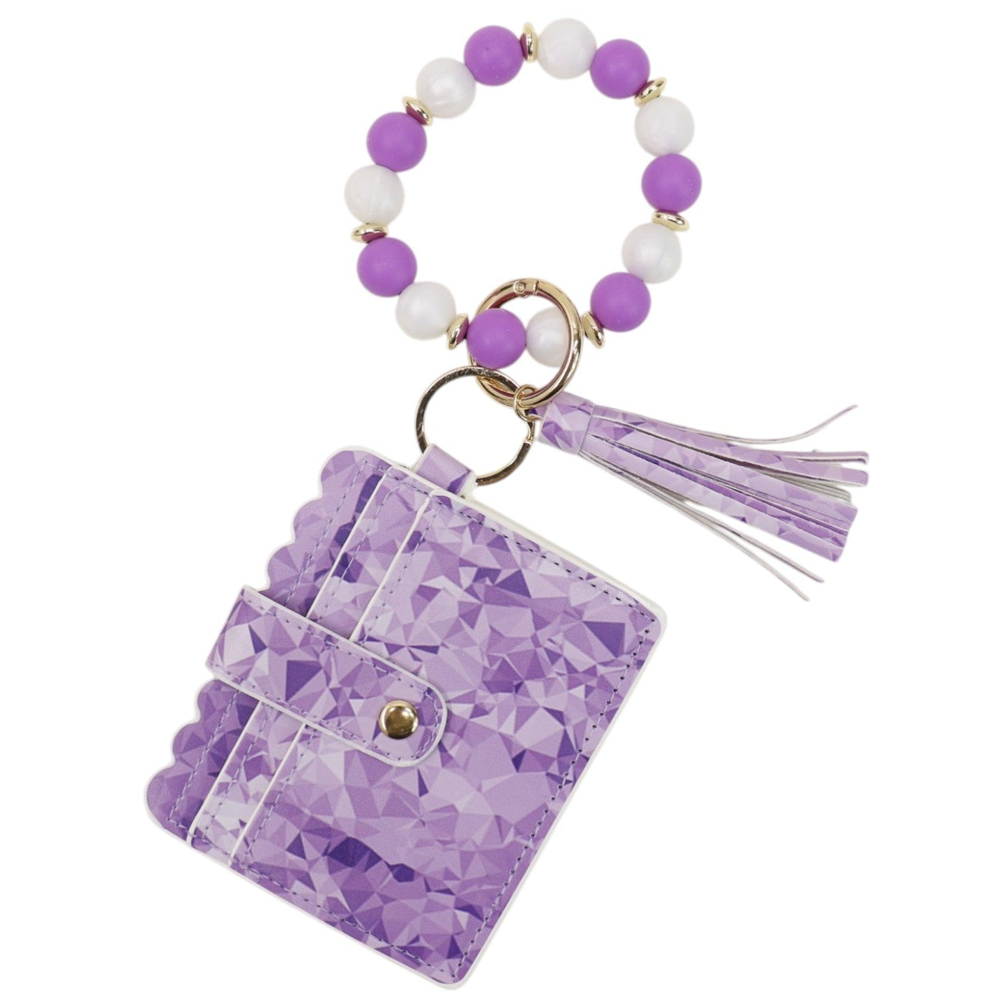 Silicone Bracelet Leather Wallet Tassel JB6126-10 (12PC)