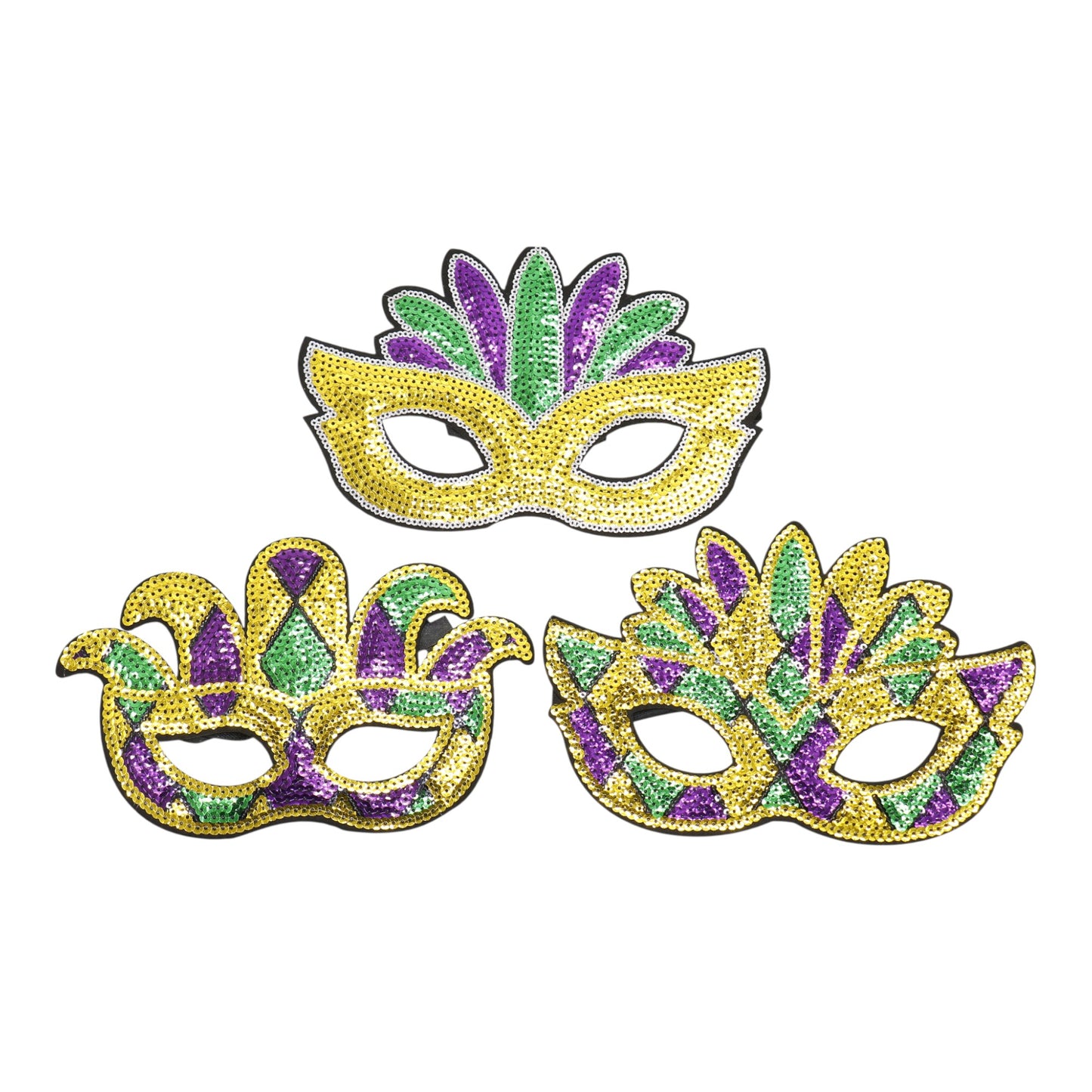 Mardi Gras Party and Carnival Sequin Mask SS51109-11 (12PC)