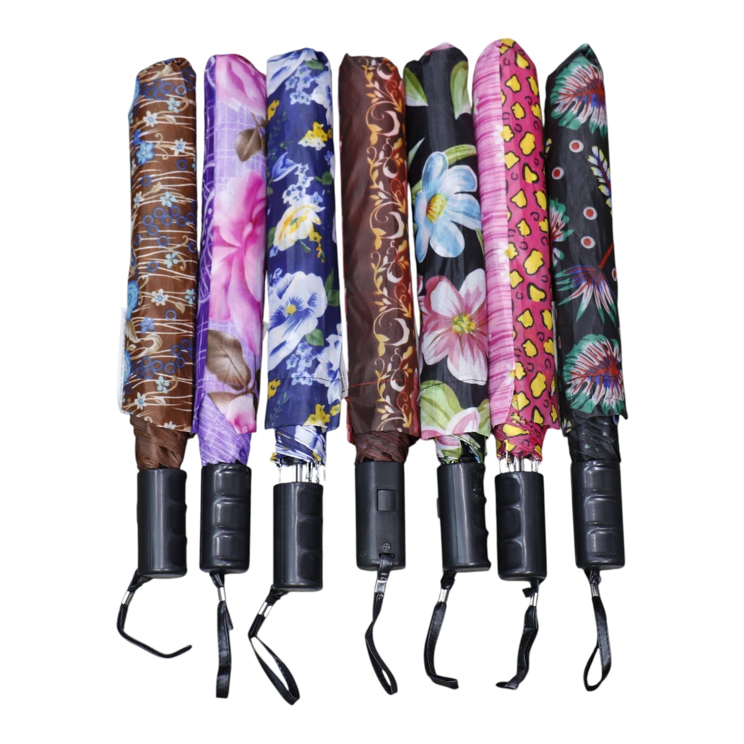 Multicolor Printed Auto 2 Fold Umbrella for Women & Men UM5116 (12pc)