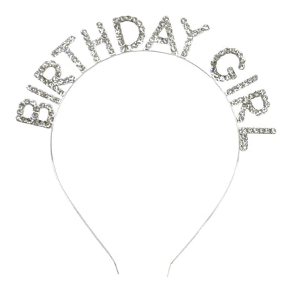 Iron Alloy Rhinestone Birthday Girl Headband HB089 (12PC)