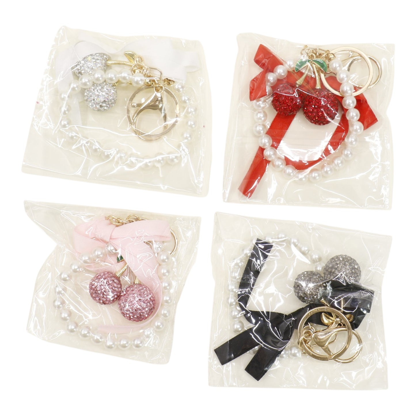 Cherry Rhinestone Ribbon Keychain and Bag Charm JK6416-14 (12)