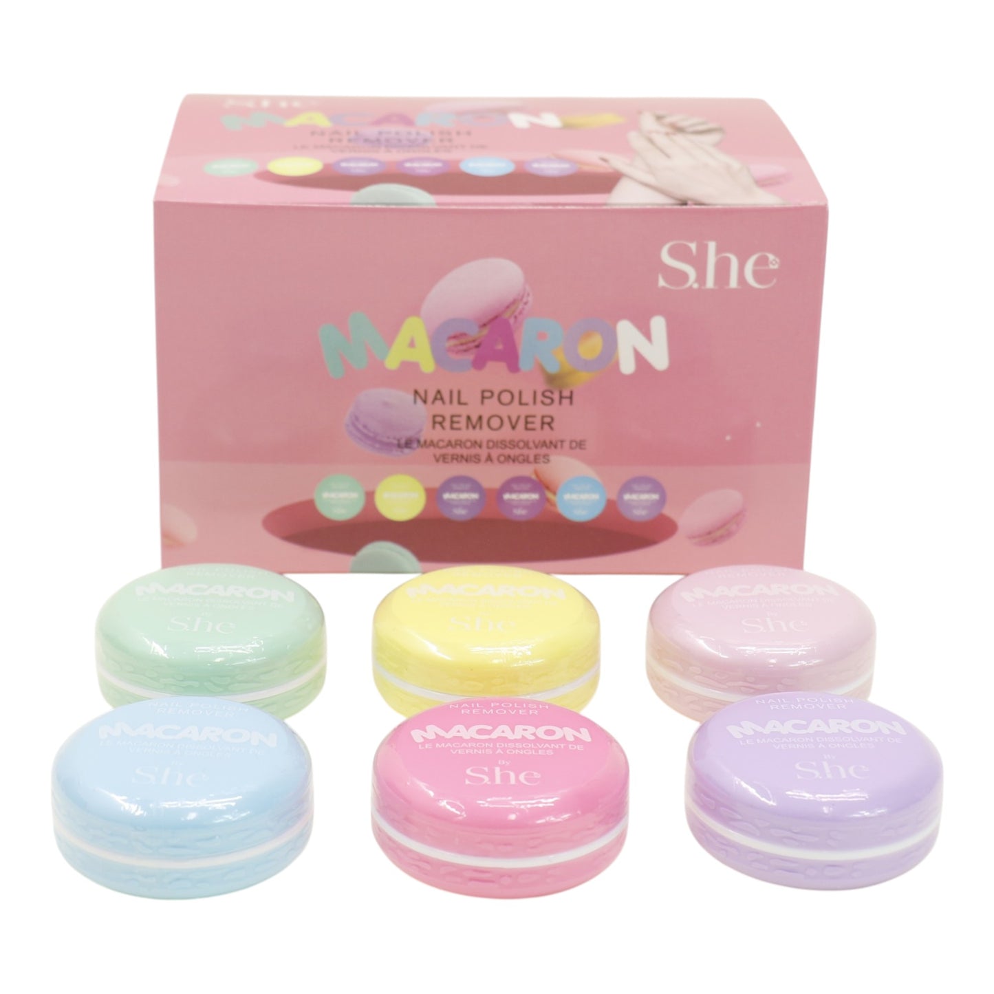 S. he Macaron Nail Polish Remover NR411  (24PC)