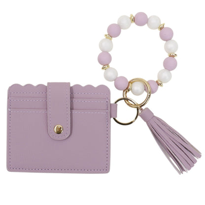 Silicone Bracelet Leather Wallet Tassel JB6126-10 (12PC)