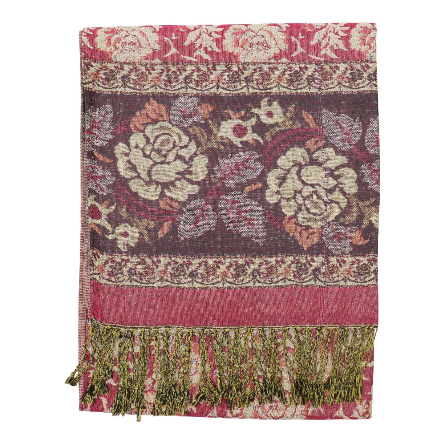 Metallic Pashmina Rose SCF4815-5.. (12PC)