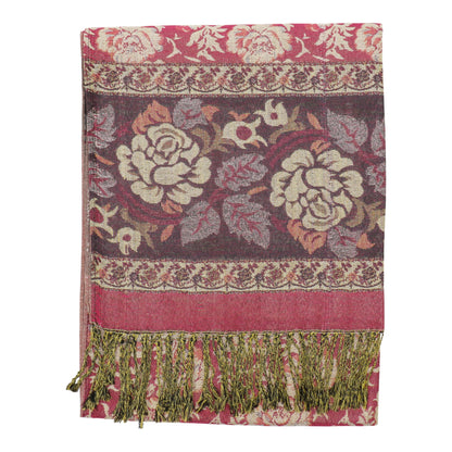 Metallic Pashmina Rose SCF4815-5.. (12PC)