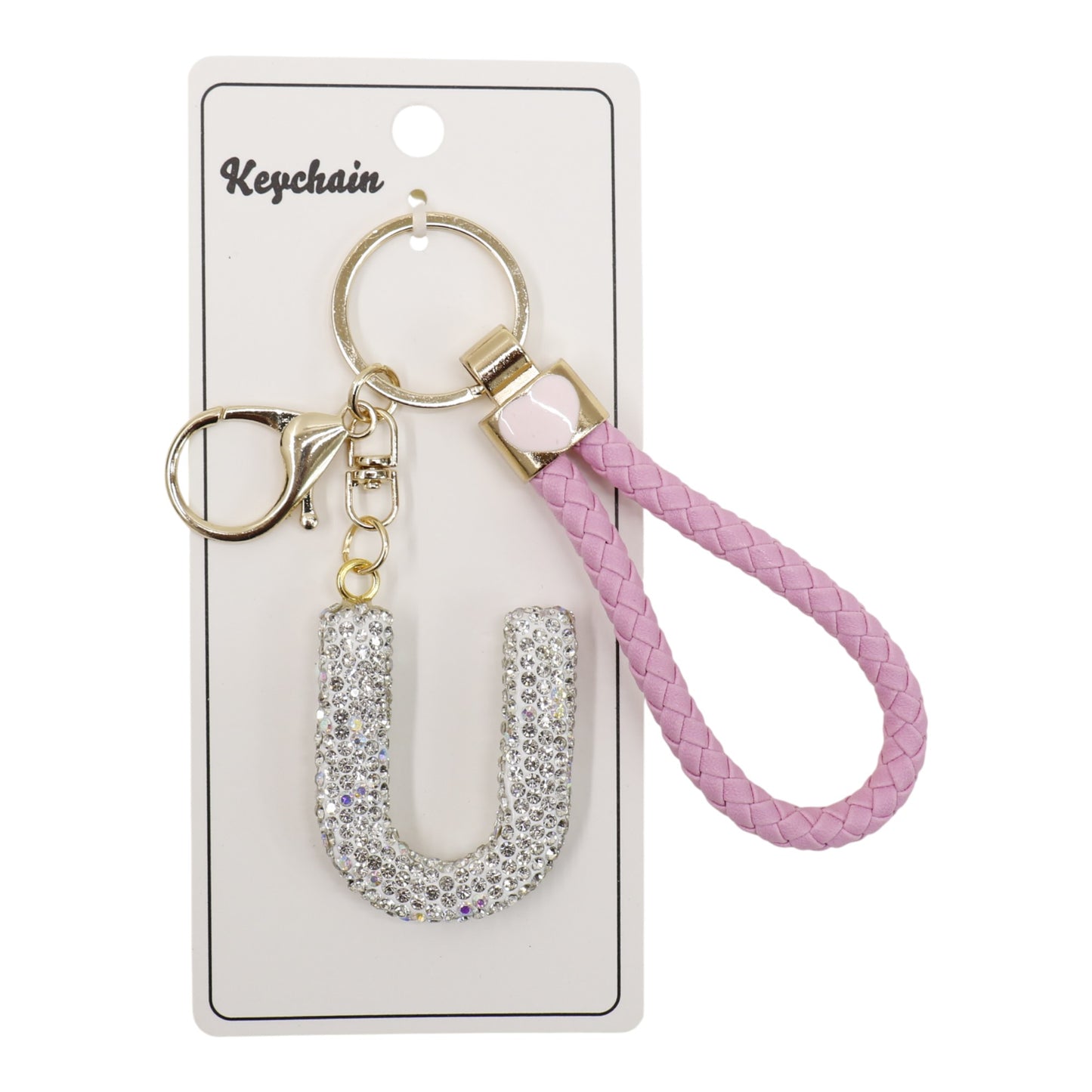 Rhinestone Alphabet Initial Letter Key Chain SS51011-40 (12PC)