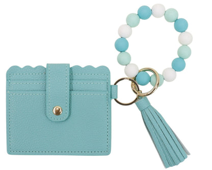 Silicone Bracelet with Multi Color Leather Wallet Tassel JB6126-18 (12PC)