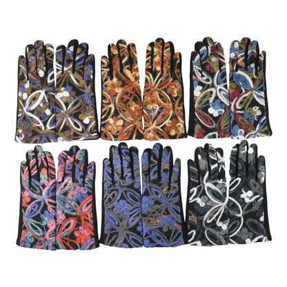WOMEN'S PATTERN TOUCH SCREEN GLOVES GL190. (12PAIR)