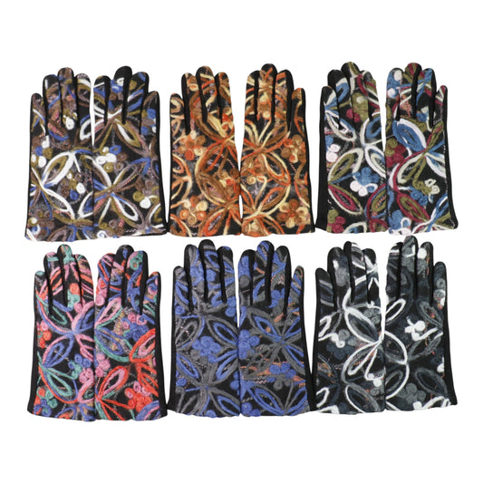 WOMEN'S PATTERN TOUCH SCREEN GLOVES GL190. (12PAIR)