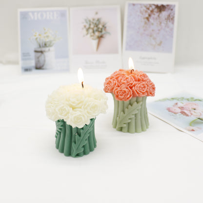 Rose Bouguet Scented Mix Color Candle SS41106-35.. (12PC)