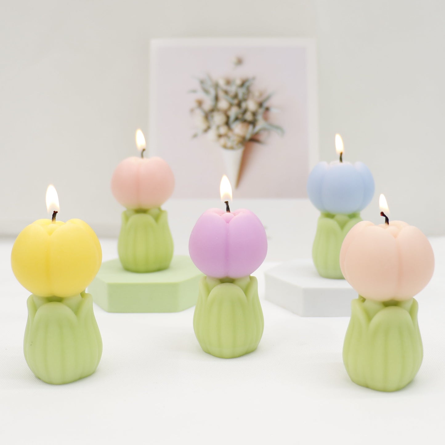 Tulip Shape Scented Candle Small SS41106-7. (12PC)