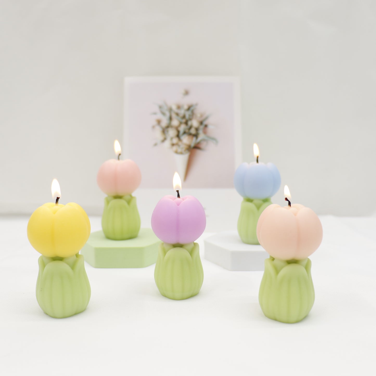 Tulip Shape Scented Candle Small SS41106-7. (12PC)