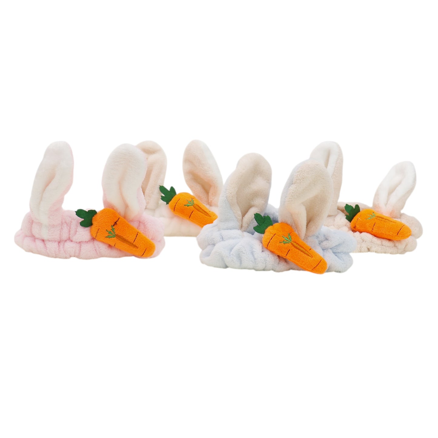 Cute Bunny Ear Carrot Spa Headwrap HW3314-62. (12PC)