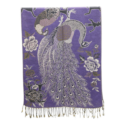 Metallic Pashmina Peacock  SCF4815-14.. (12PC)