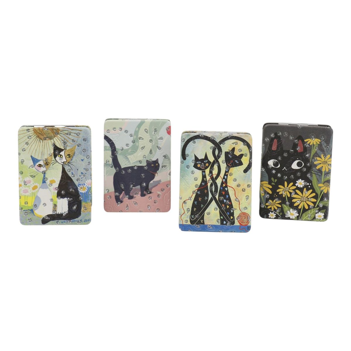 Cat Cartoon Rectangular Glitter Compact Makeup Mirror JM6423-30 (12PC)