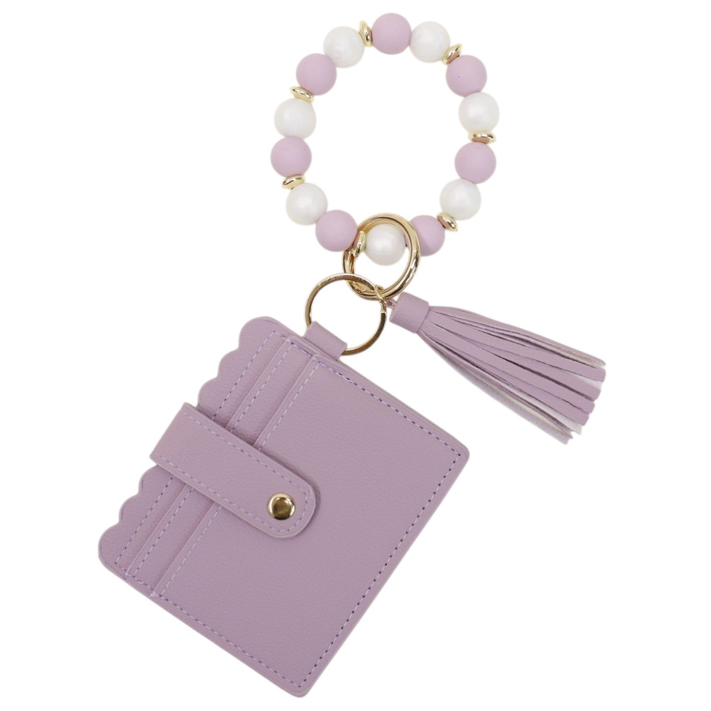 Silicone Bracelet Leather Wallet Tassel JB6126-10 (12PC)