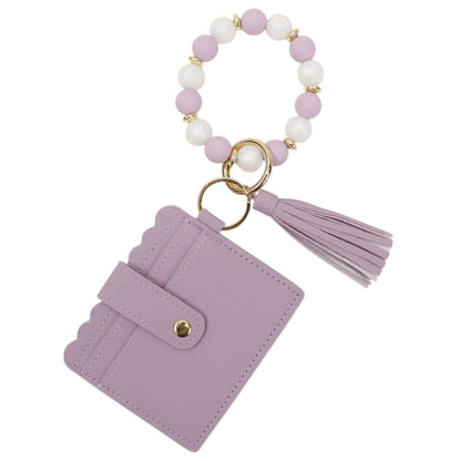 Silicone Bracelet Leather Wallet Tassel JB6126-10 (12PC)