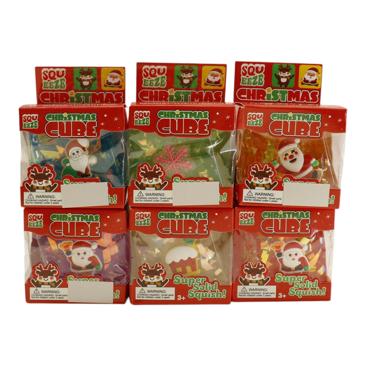 Hologram Christmas Cube Squishy Toy JT6820-18 (12PC)