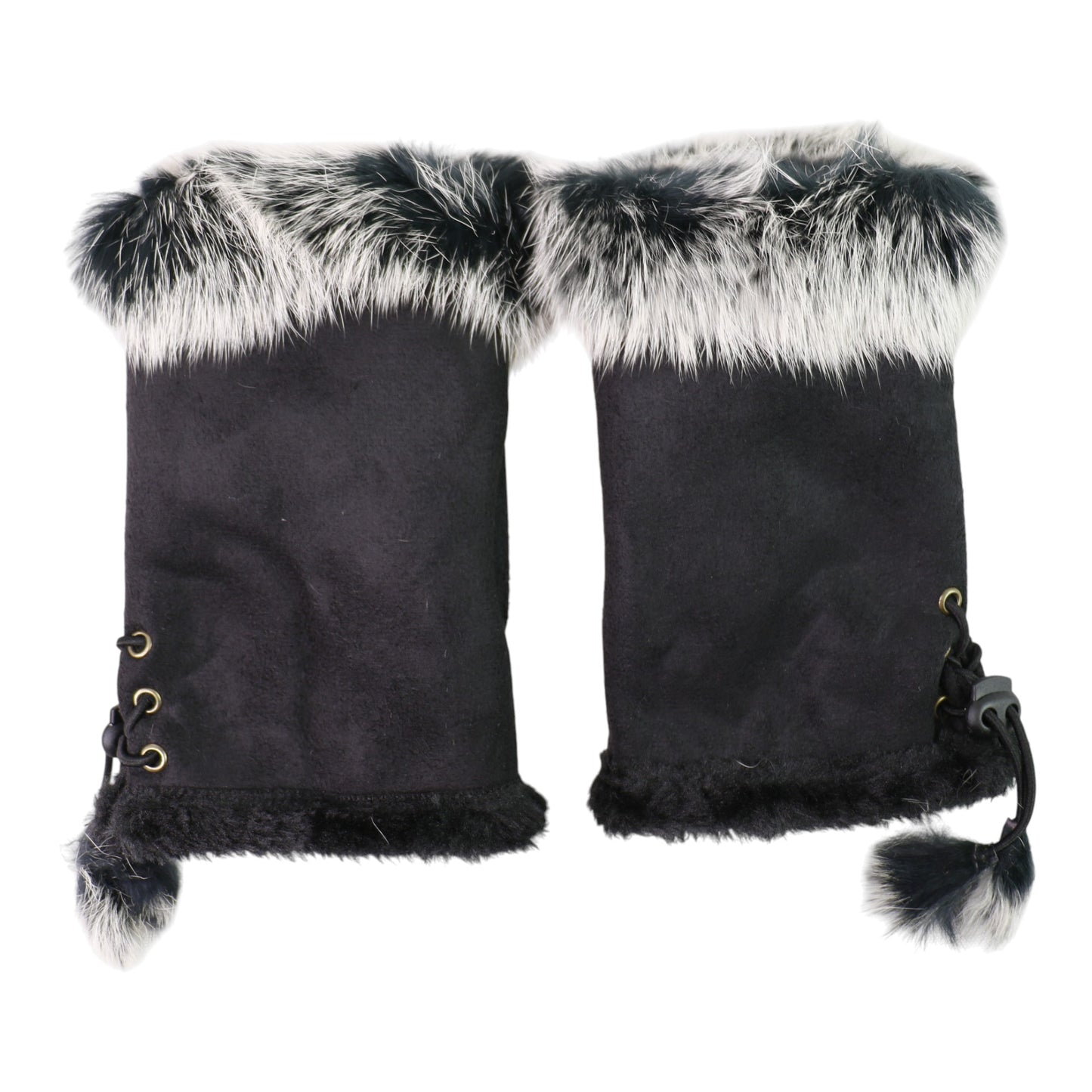 Women's Fur Fingerless Gloves GE902-1. (12PAIR)