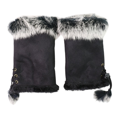Women's Fur Fingerless Gloves GE902-1. (12PAIR)