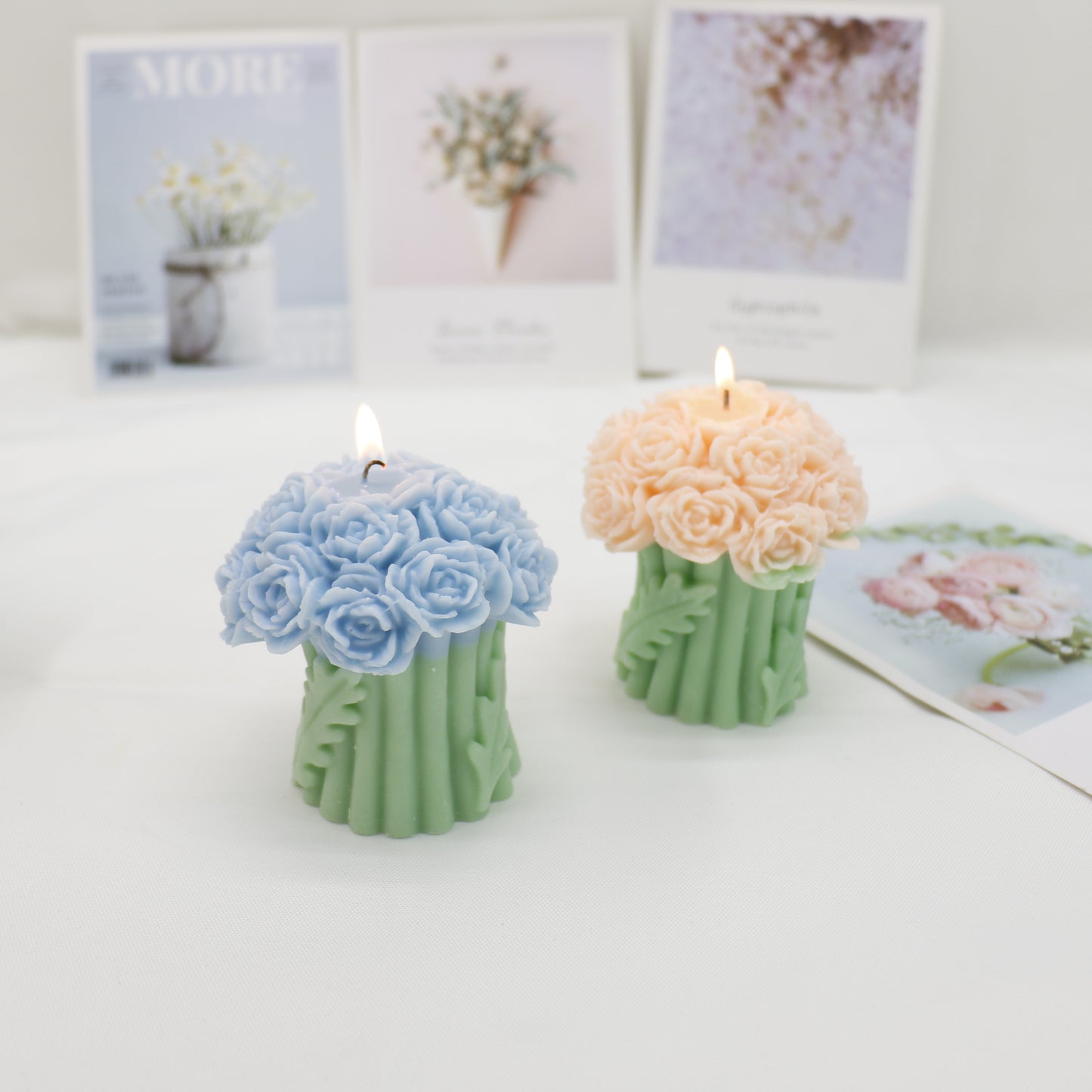 Rose Bouguet Scented Mix Color Candle SS41106-35.. (12PC)