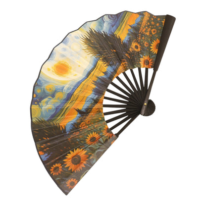 Hand Fan Oil Painting Variety Double Side Print Folding Fan SZ04-2603 (12PC)