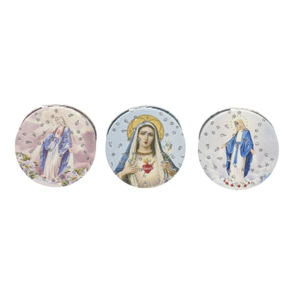 Religious Glitter Circular Compact Makeup Mirror JM6423-1 (12PC)