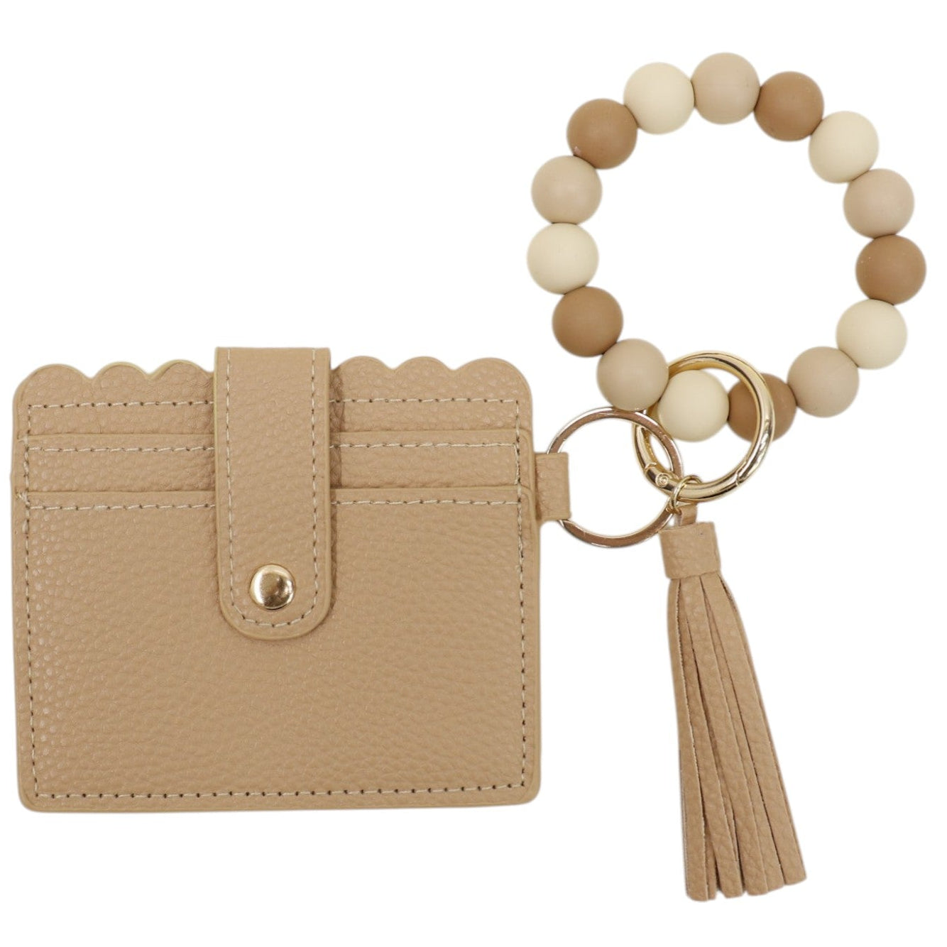 Silicone Bracelet with Multi Color Leather Wallet Tassel JB6126-18 (12PC)