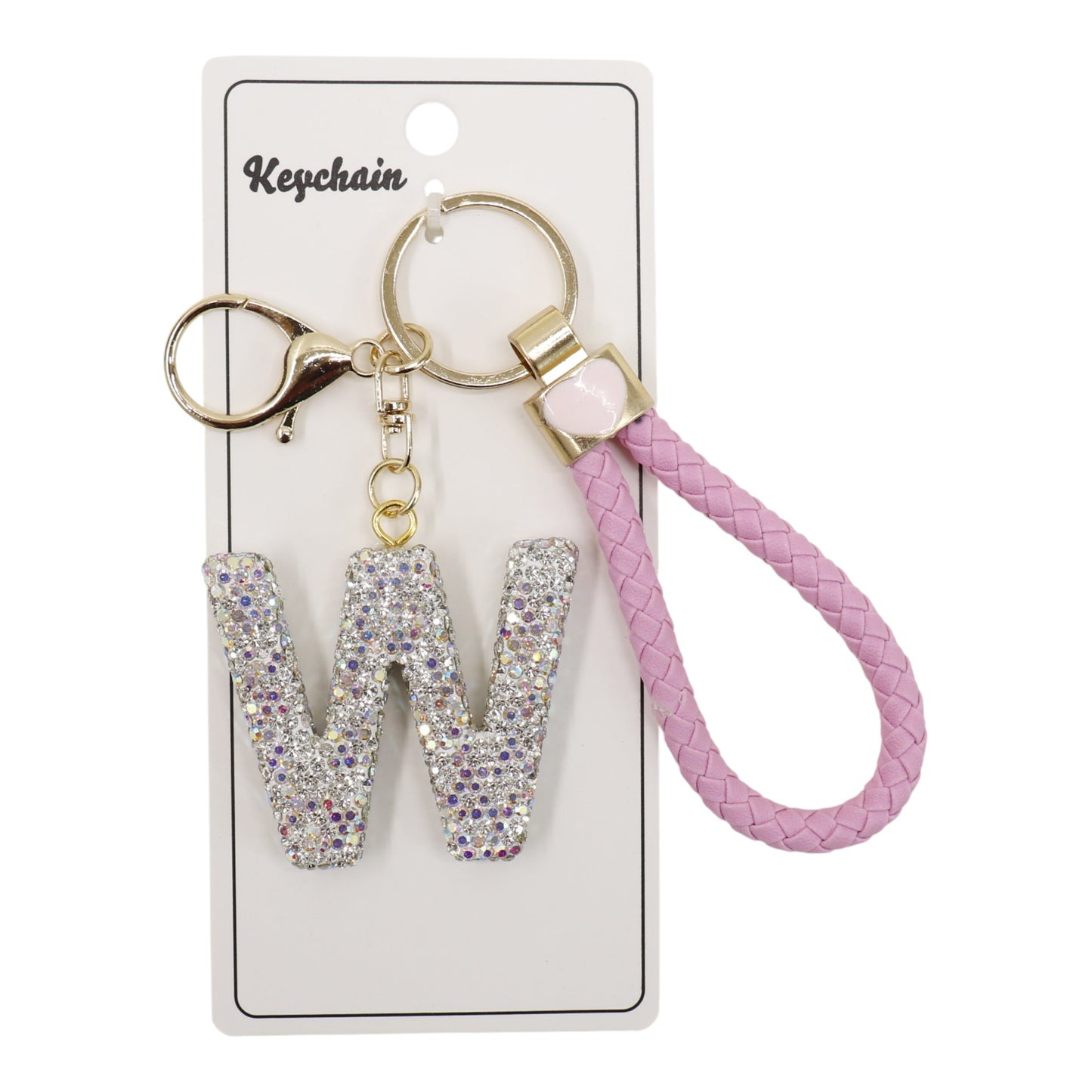 Rhinestone Alphabet Initial Letter Key Chain SS51011-40 (12PC)