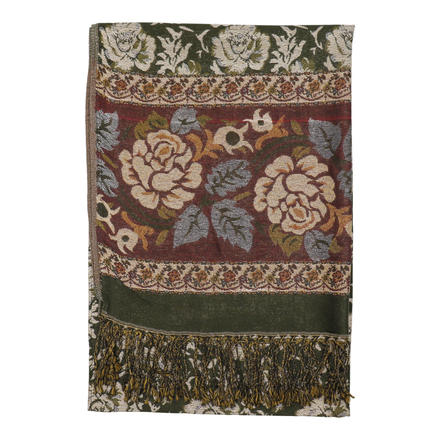 Metallic Pashmina Rose SCF4815-5.. (12PC)