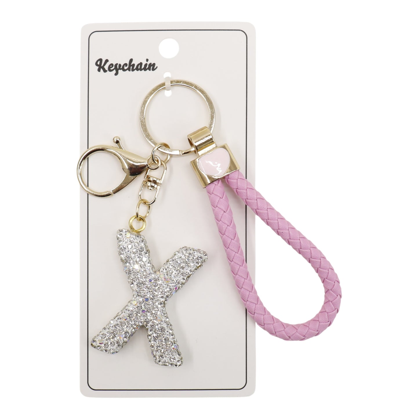 Rhinestone Alphabet Initial Letter Key Chain SS51011-40 (12PC)