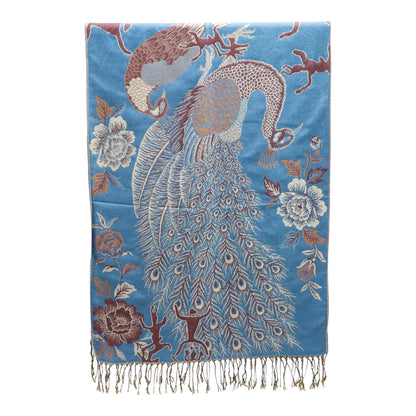 Metallic Pashmina Peacock  SCF4815-14 (12PC)