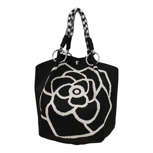 Magnolia Flower Pattern Cord Strap Knitted Tote Bag JB6122-5 (12PC)