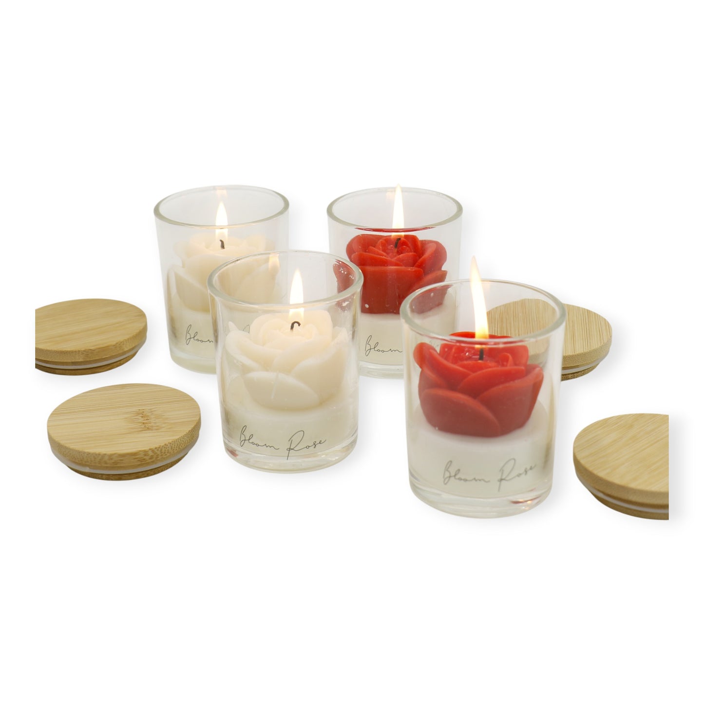 Rose Flower Fragrance Scented Candle SS51016-4 (2pc)