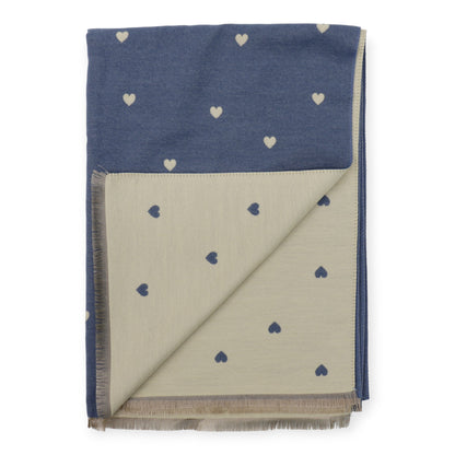 Cashmere Feel Winter Reversible Mini Heart Patten Scarves SCF5111-1 (12PC)