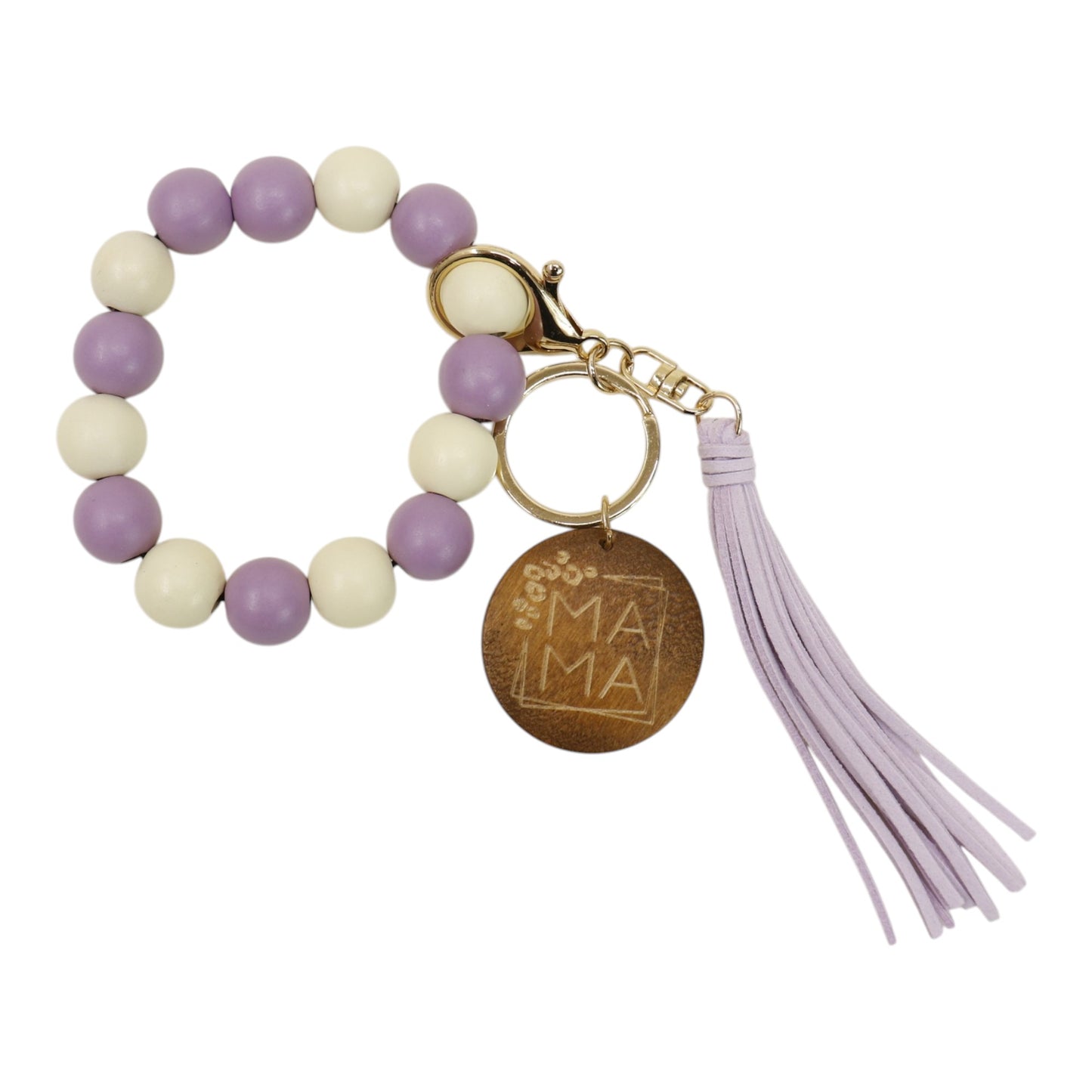 Multi Color Beaded Keychain Bracelet With Tassel JK6226-2. (12PC)