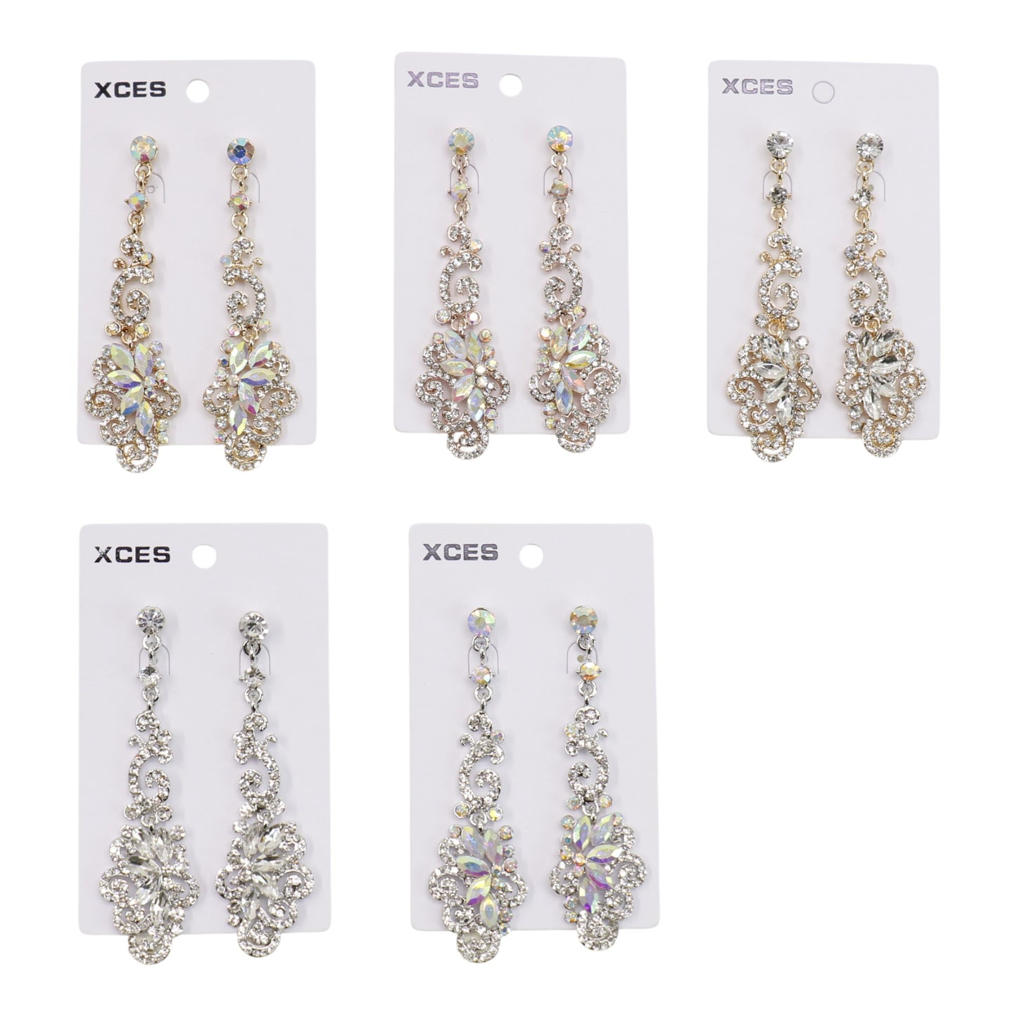 Oval Crystal Drop Bridal Earring JE7299 (3PAIR)