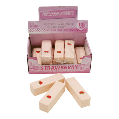 Pink Strawberry Butter Soft Slow Rising Foam Squishy JT6506-30 (12PC)