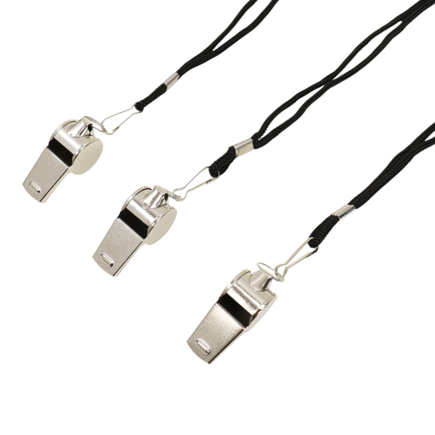 Stainless Steel Metal Referee Whistle With Lanyard JM6122-1 (12PC)