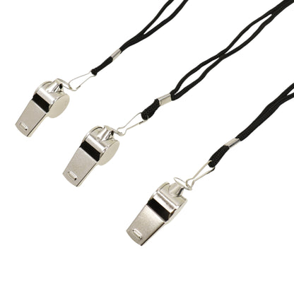 Stainless Steel Metal Referee Whistle With Lanyard JM6122-1 (12PC)