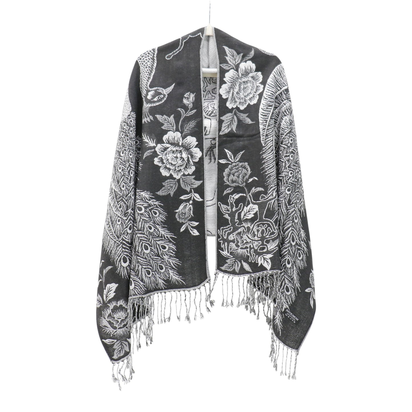 Metallic Pashmina Peacock  SCF4815-14.. (12PC)