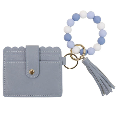 Silicone Bracelet with Multi Color Leather Wallet Tassel JB6126-18 (12PC)