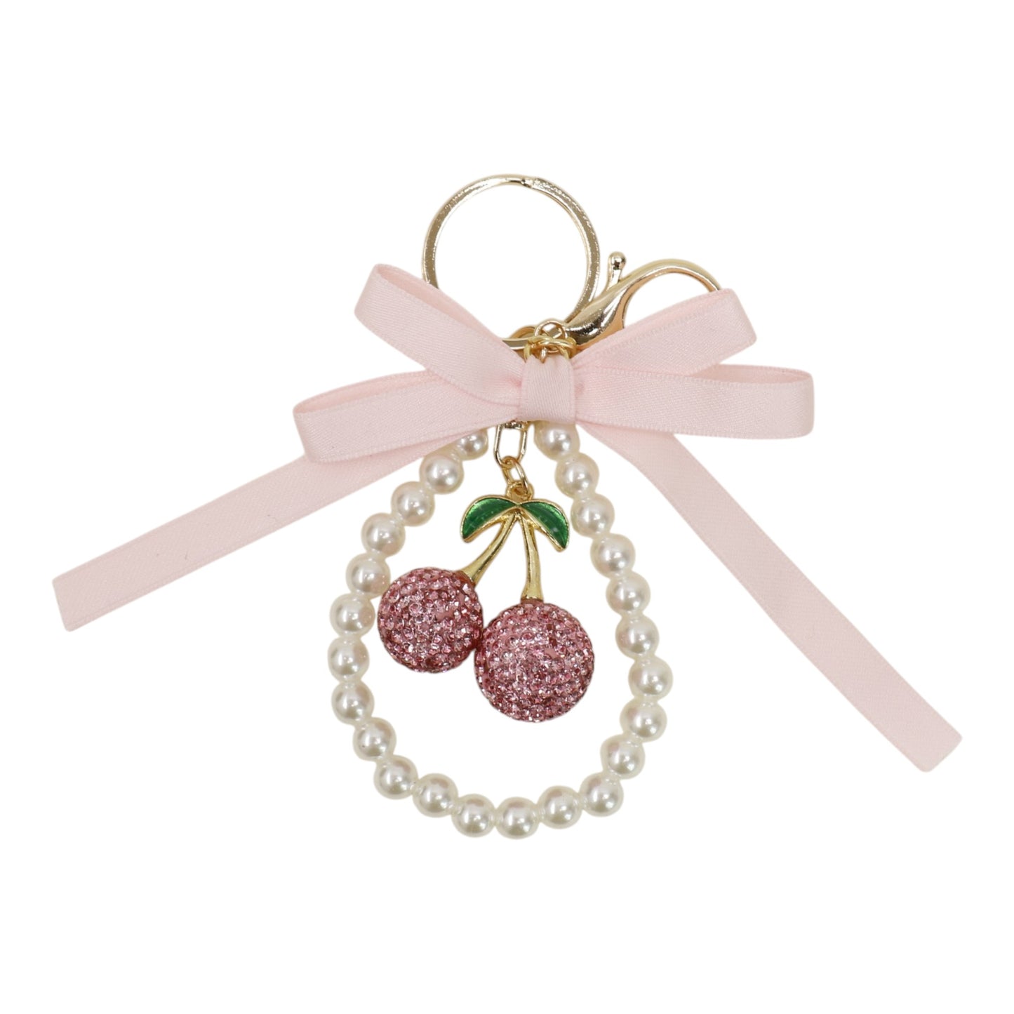 Cherry Rhinestone Ribbon Keychain and Bag Charm JK6416-14 (12)