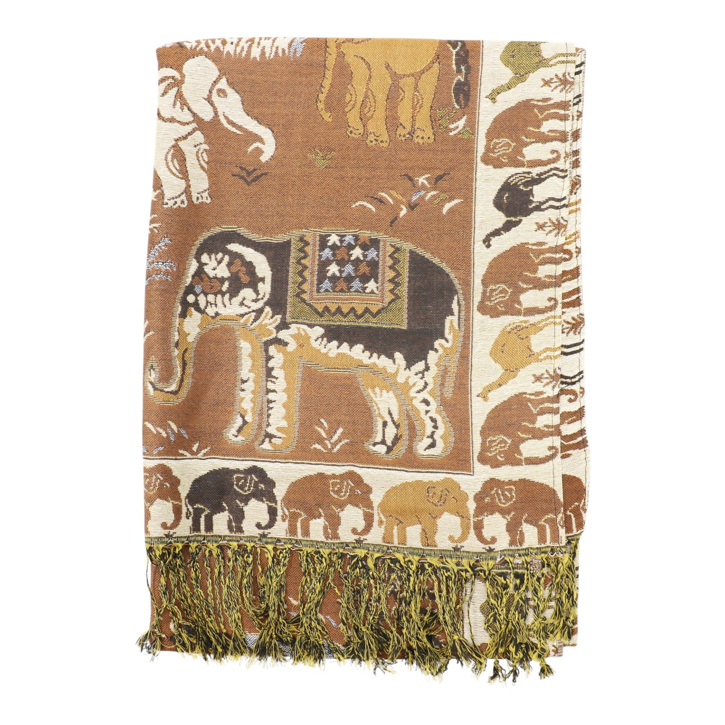 Metallic Pashmina Elephant Pattern SCF5923-1 (12pc)