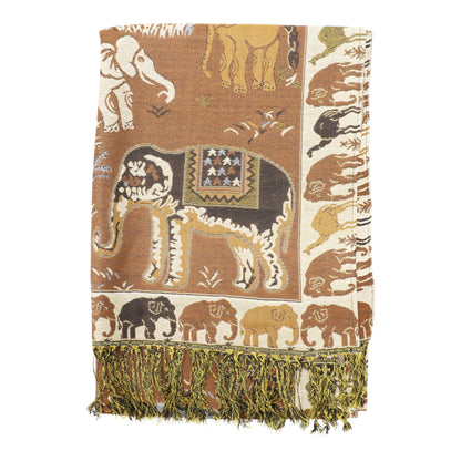 Metallic Pashmina Elephant Pattern SCF5923-1 (12pc)