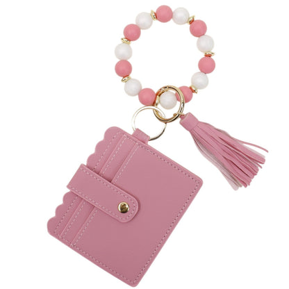 Silicone Bracelet Leather Wallet Tassel JB6126-10 (12PC)