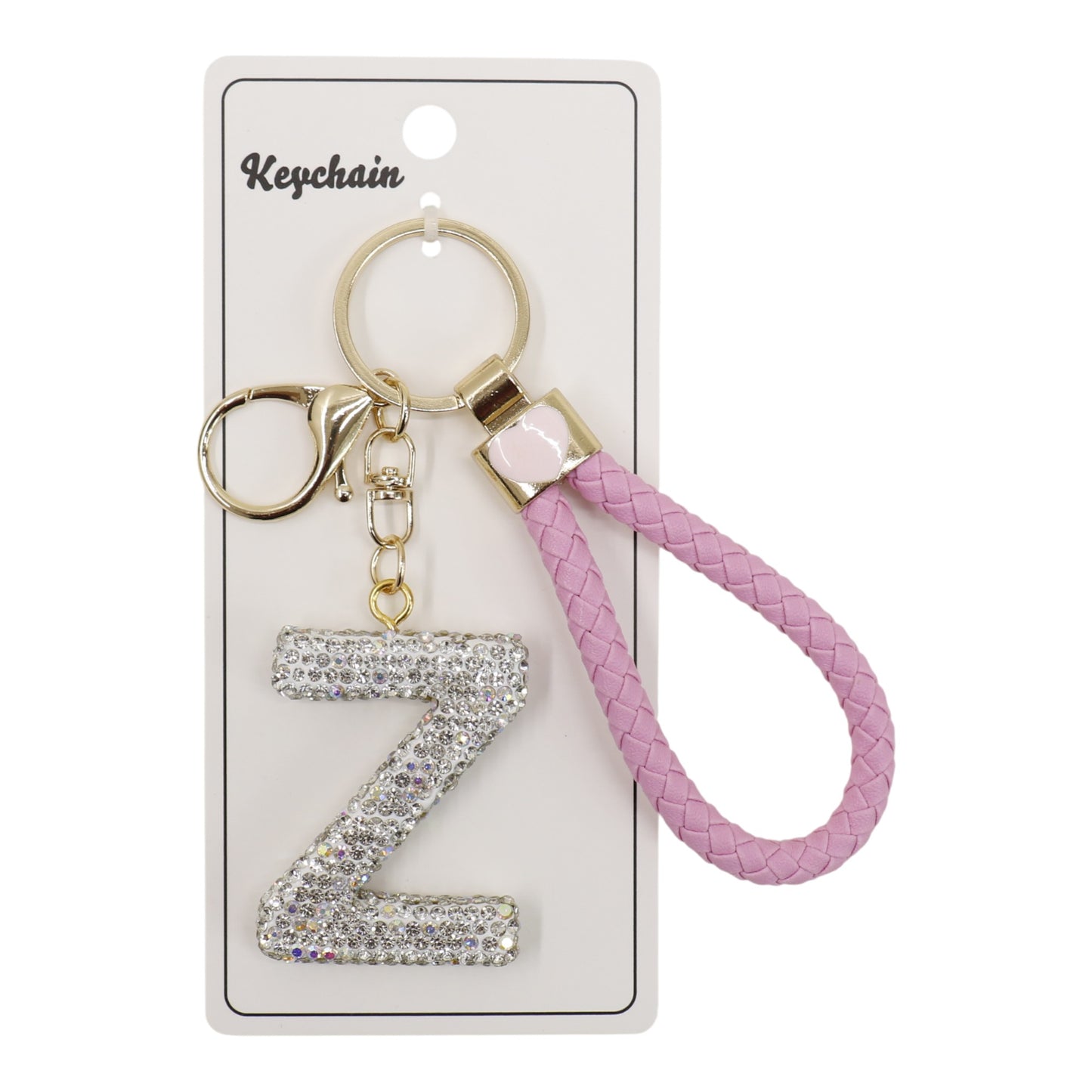 Rhinestone Alphabet Initial Letter Key Chain SS51011-40 (12PC)