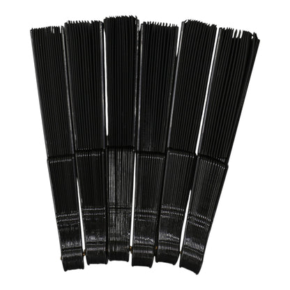 Black On Black Frame Hand Held Folding Fan JF6323-20 (12PC)